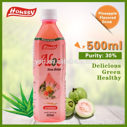 Houssy 500ml PET Bottle Guava Flavor Fresh Aloe Vera Juice